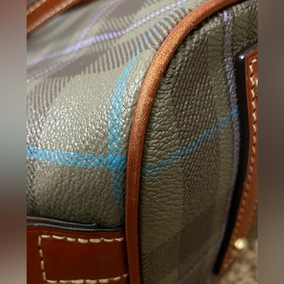 Dooney & Bourke Navy/Green Plaid Purse - Picture 7 of 10